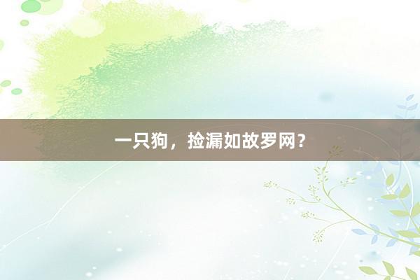 一只狗，捡漏如故罗网？